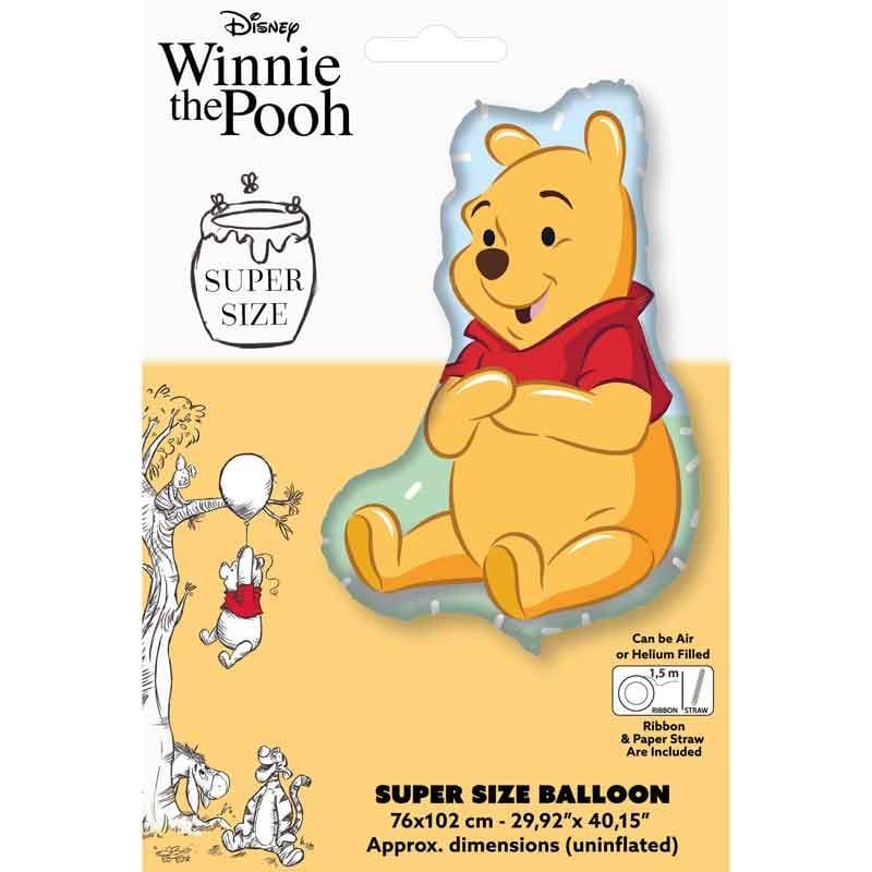 Winnie the Pooh Shaped Foil Balloon - Pooh Bear Foil Balloon Winnie the Pooh Shaped Foil Balloon