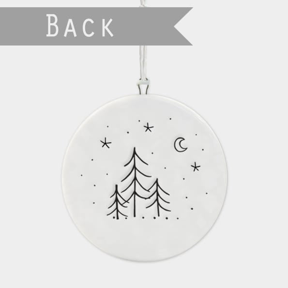 Winter Wonderland Porcelain Flat Bauble | East of India Bauble East of India Porcelain Flat Bauble - Winter Wonderland