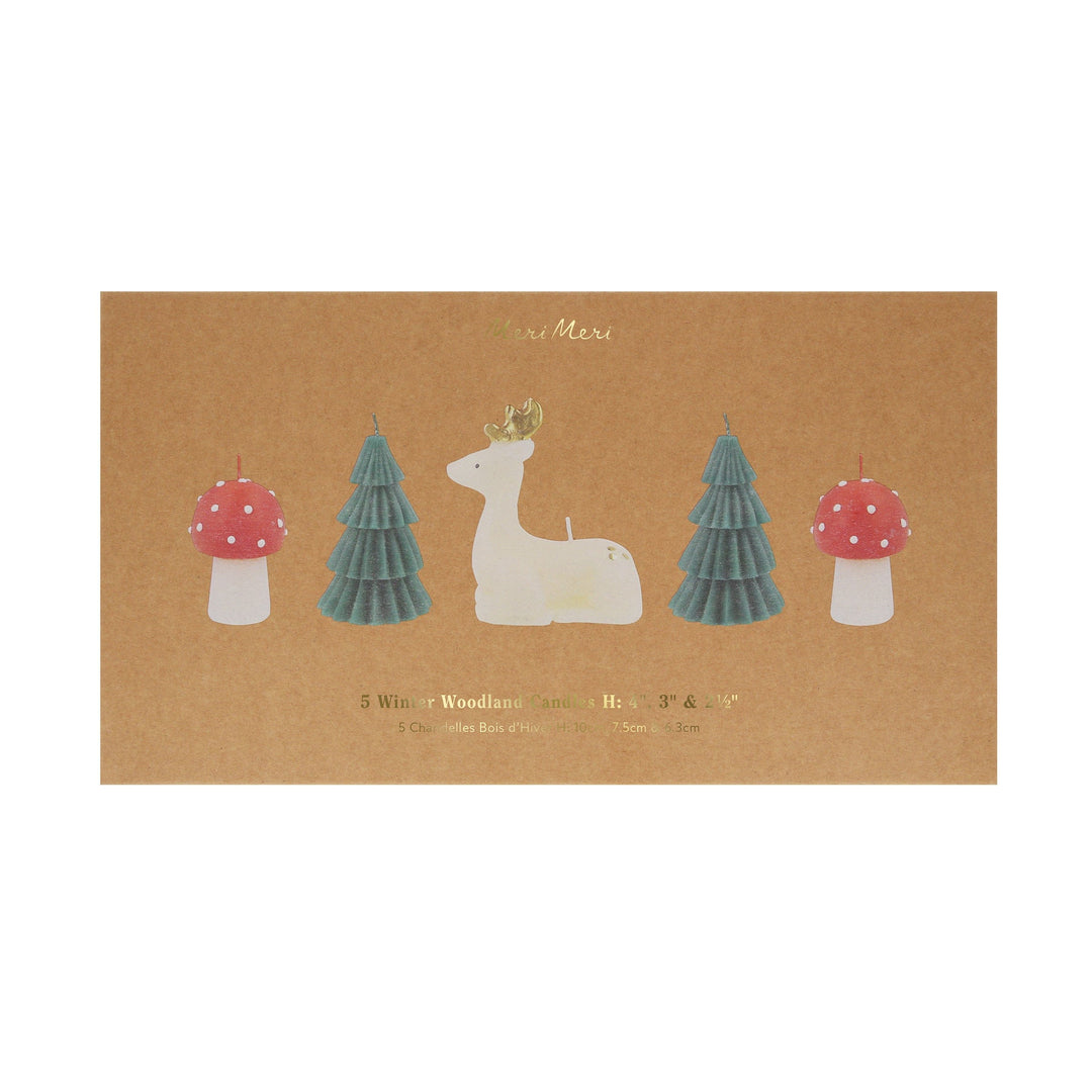 Winter Woodland Christmas Candles x 5 | Meri Meri Christmas Candles Candle Winter Woodland Christmas Candles x 5
