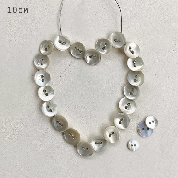 Wire and Mother of Pearl Button Heart | East of India ornament East of India Wire Button Heart Decoration
