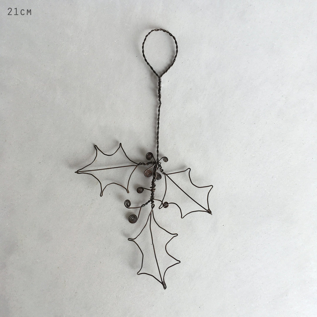 Wire Holly Hanging Christmas Decoration | East of India Hanging Decoration East of India Wire Holly Hanging Decoration