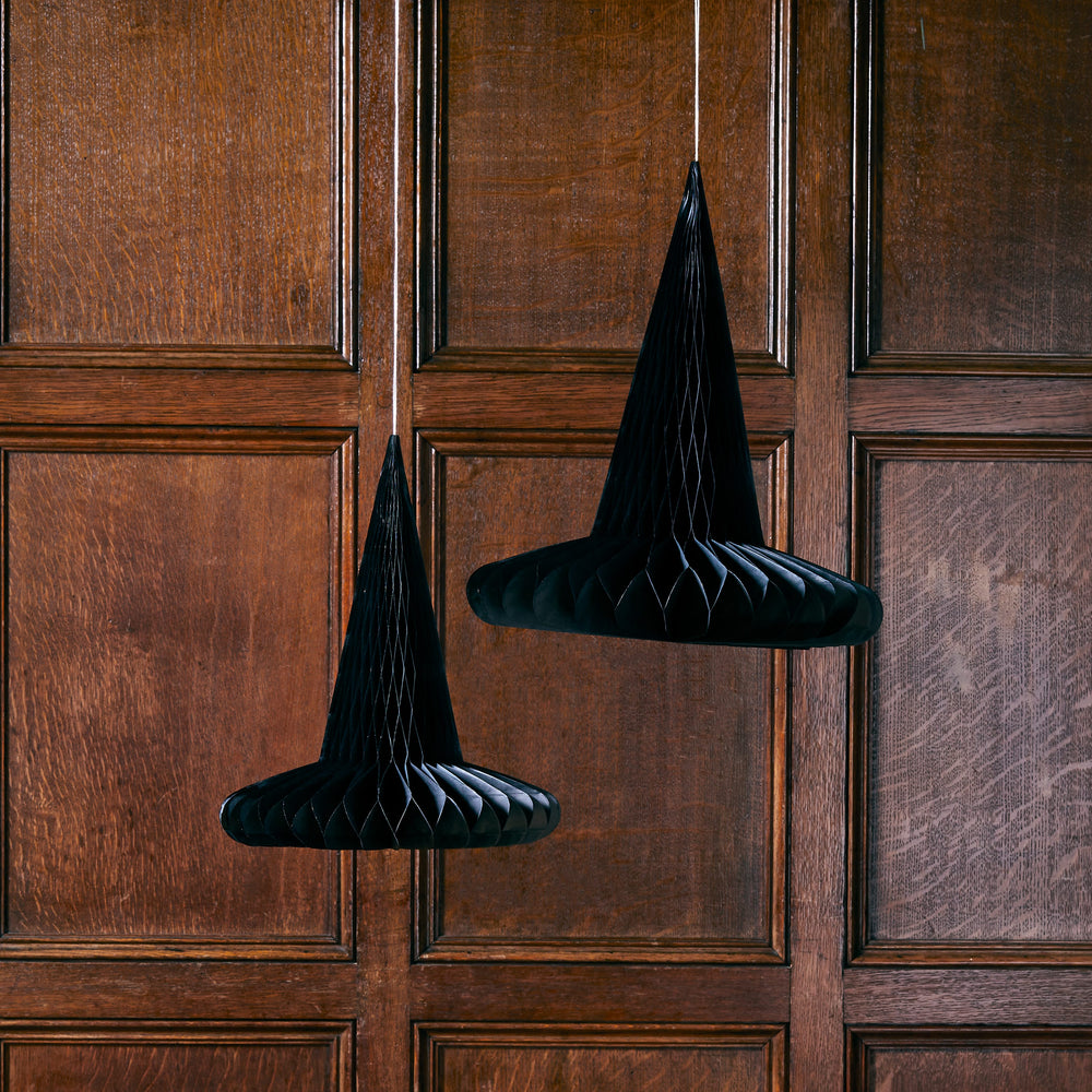 Witch Hat Honeycomb Halloween Decorations - Pack of 2 Party Decorations Witch Hat Honeycomb Decorations - 2 Pack