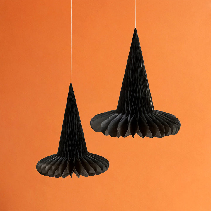 Witch Hat Honeycomb Halloween Decorations - Pack of 2 Party Decorations Witch Hat Honeycomb Decorations - 2 Pack