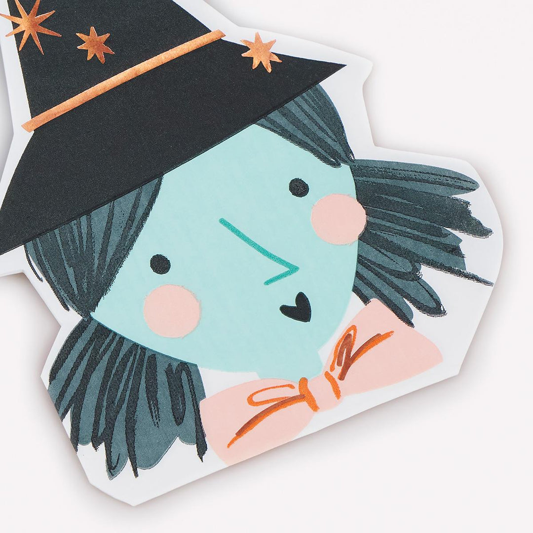Witch Shaped Party Napkins x 16 | Meri Meri party napkins Witch Shaped Party Napkins x 16