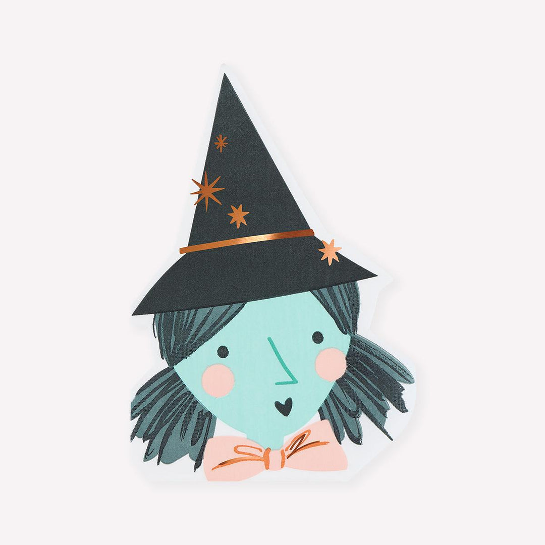Witch Shaped Party Napkins x 16 | Meri Meri party napkins Witch Shaped Party Napkins x 16