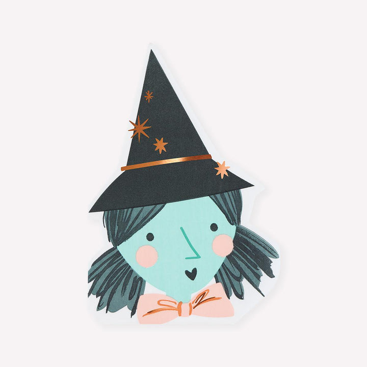 Witch Shaped Party Napkins x 16 | Meri Meri party napkins Witch Shaped Party Napkins x 16