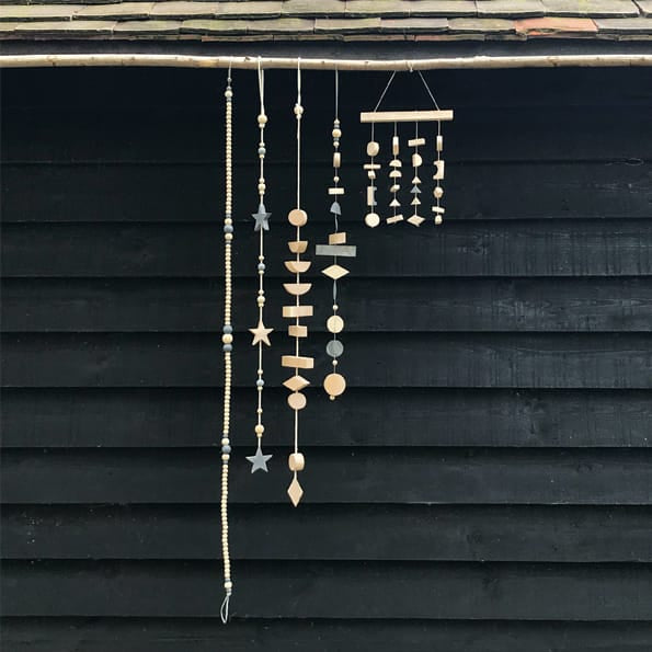 Wooden Bead Garland Natural and Grey | East of India Garland East of India Wooden Bead Garland - Natural &amp; Grey