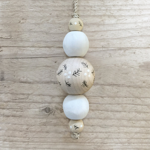 Wooden Droplet Bauble Berry Branches | East of India Bauble East of India Wooden Droplet Bauble - Berry Branches