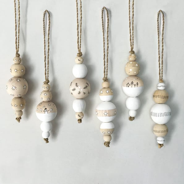 Wooden Droplet Bauble Berry Branches | East of India Bauble East of India Wooden Droplet Bauble - Berry Branches