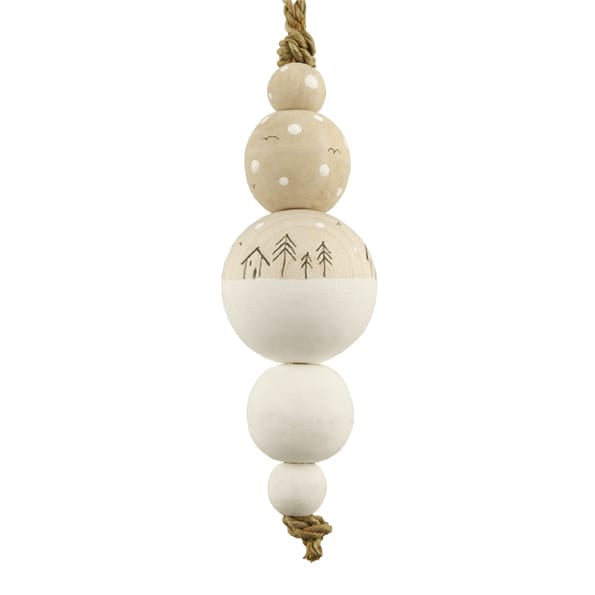 Wooden Droplet Bauble Houses | East of India Bauble East of India Wooden Droplet Bauble - Houses