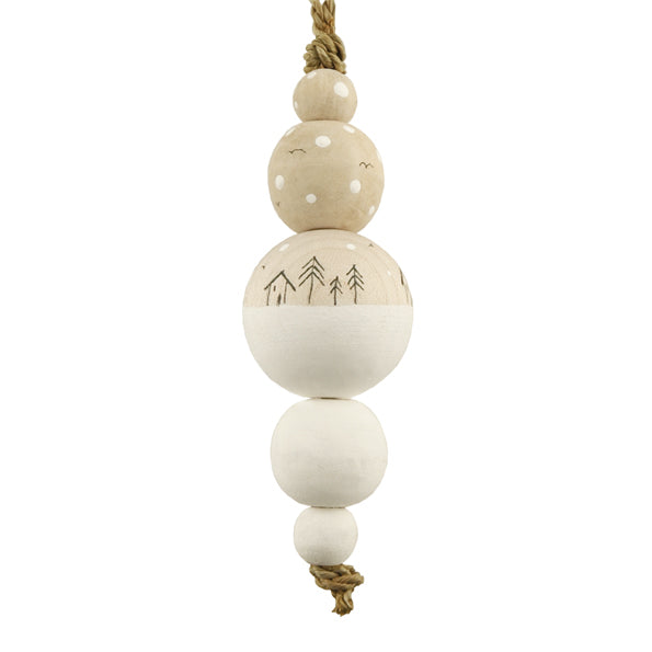 Wooden Droplet Bauble Houses | East of India Bauble East of India Wooden Droplet Bauble - Houses