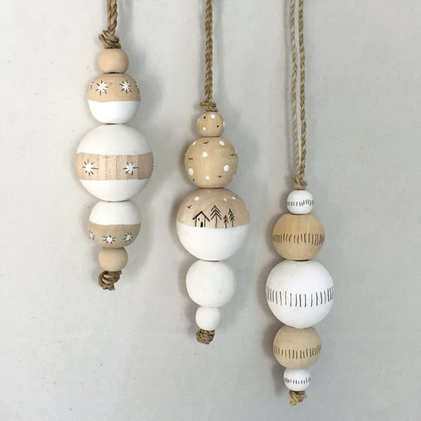 Wooden Droplet Bauble Houses | East of India Bauble East of India Wooden Droplet Bauble - Houses
