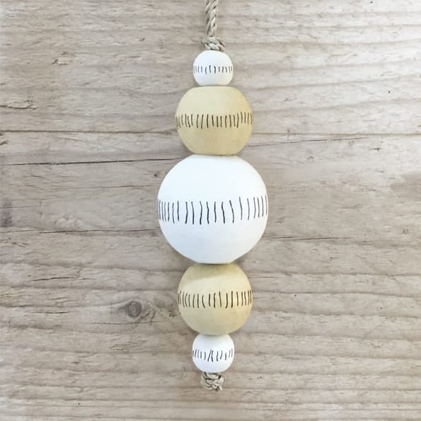 Wooden Droplet Bauble Lined | East of India Bauble East of India Wooden Droplet Bauble - Lined