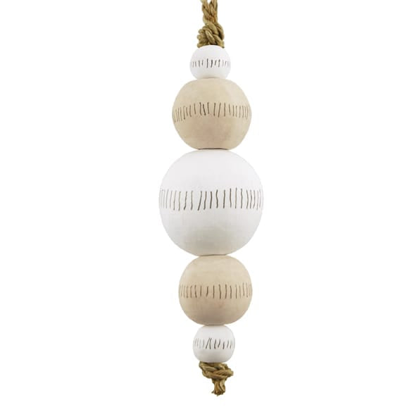 Wooden Droplet Bauble Lined | East of India Bauble East of India Wooden Droplet Bauble - Lined