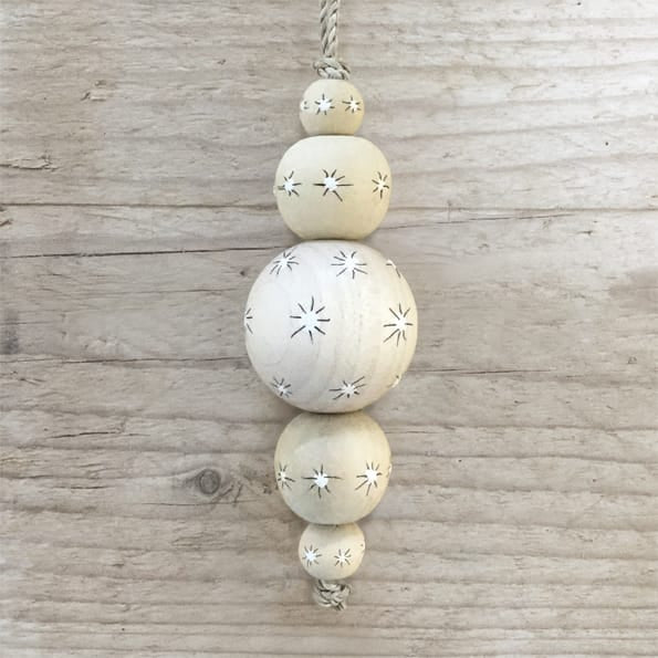 Wooden Droplet Bauble Sparkles | East of India Bauble East of India Wooden Droplet Bauble - Sparkles