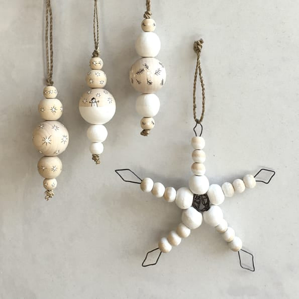 Wooden Droplet Bauble Sparkles | East of India Bauble East of India Wooden Droplet Bauble - Sparkles