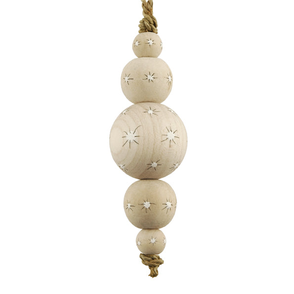 Wooden Droplet Bauble Sparkles | East of India Bauble East of India Wooden Droplet Bauble - Sparkles