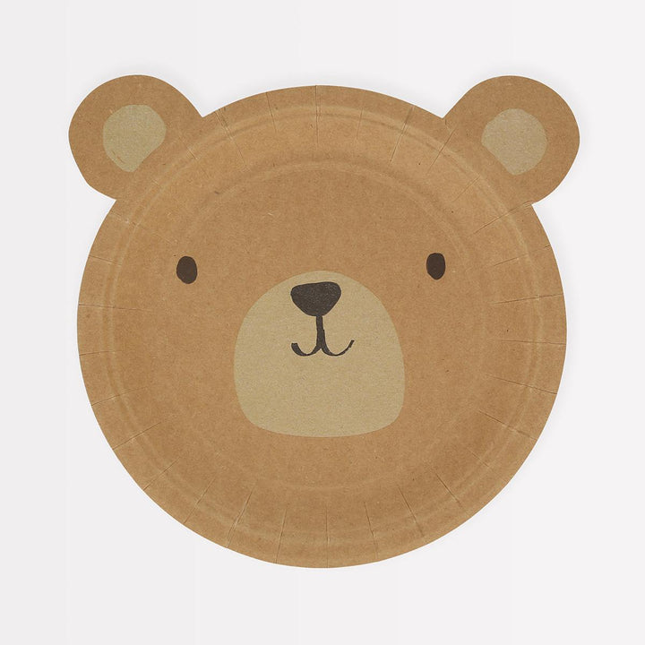 Woodland Bear Plates x8 | Meri Meri | Little Big Party Plates Woodland Bear Plates x8