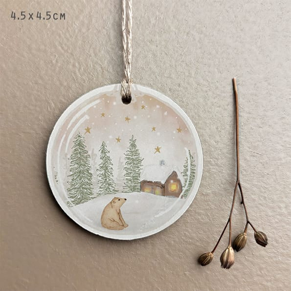 Woodland Gift Tag Bear and Cottage | East of India Gift Tags East of India Woodland Gift Tag - Bear &amp; Cottage