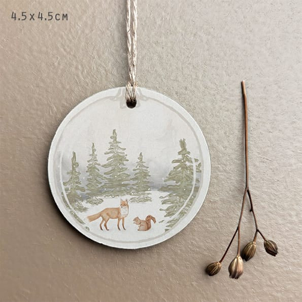 Woodland Gift Tag Fox and Squirrel | East of India Gift Tags East of India Woodland Gift Tag - Fox &amp; Squirrel