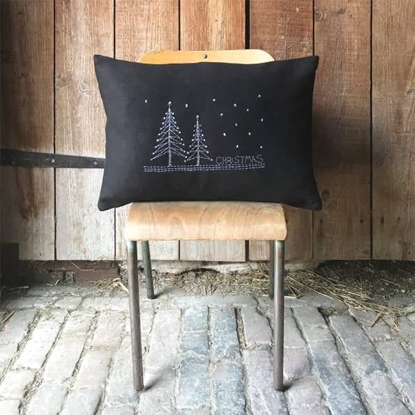 Wool Flannel Christmas Cushion | East of India Christmas Decoration East of India Wool Flannel Christmas Cushion