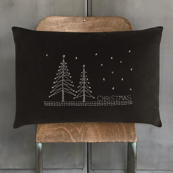 Wool Flannel Christmas Cushion | East of India Christmas Decoration East of India Wool Flannel Christmas Cushion