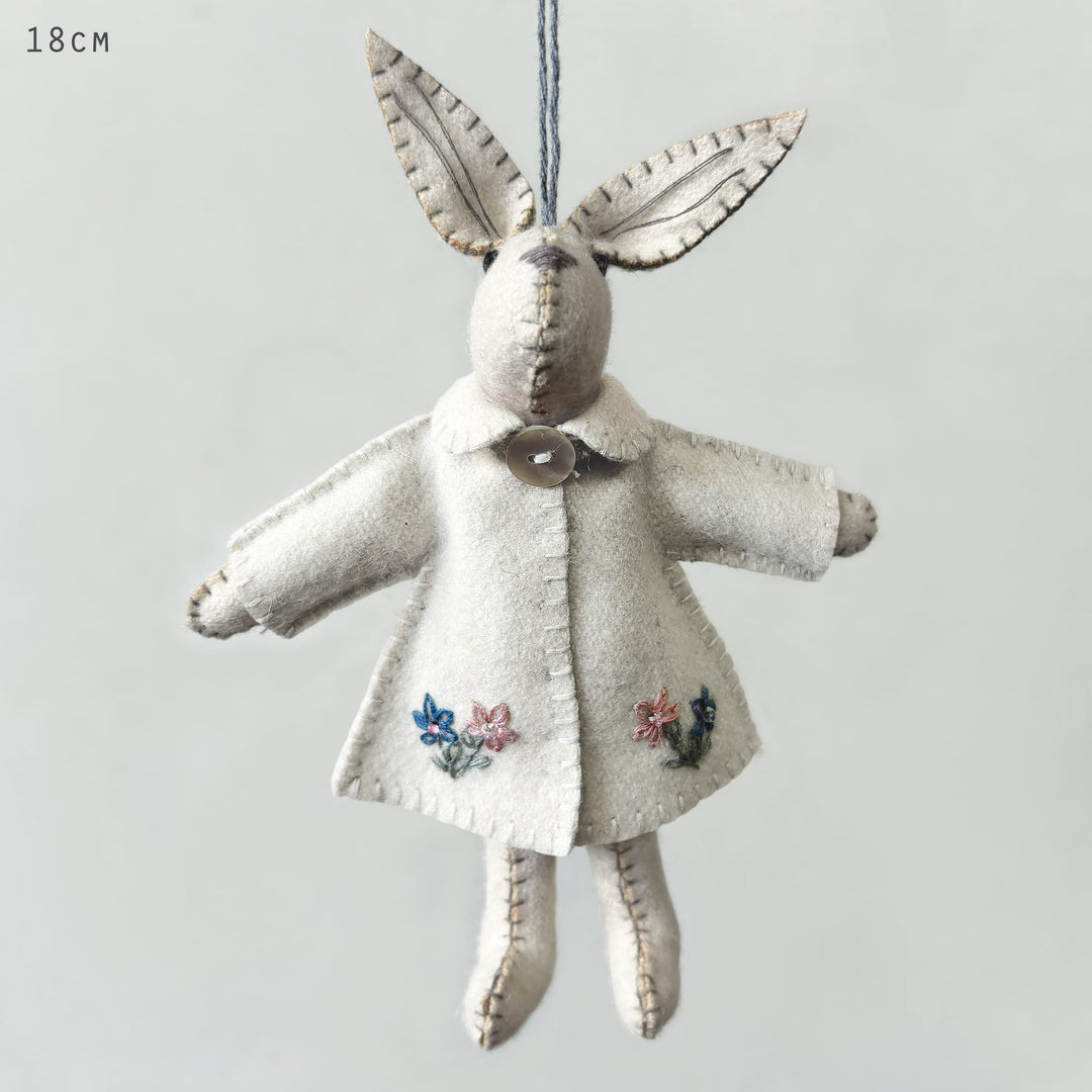 Wool Rabbit in Cream Jacket by East of India gift East of India Wool Rabbit - Cream Jacket