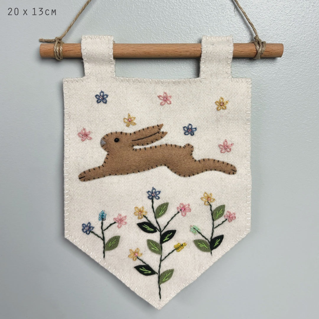 Wool Springtime Bunny Banner | East of India Easter Decoration Easter Decoration East of India Wool Springtime Banner - Bunny