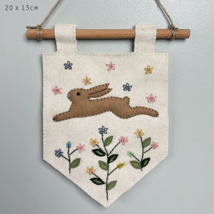 Wool Springtime Bunny Banner | East of India Easter Decoration Easter Decoration East of India Wool Springtime Banner - Bunny