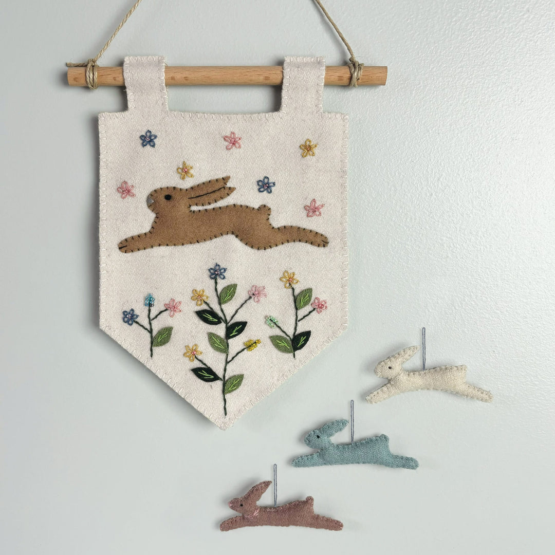 Wool Springtime Bunny Banner | East of India Easter Decoration Easter Decoration East of India Wool Springtime Banner - Bunny