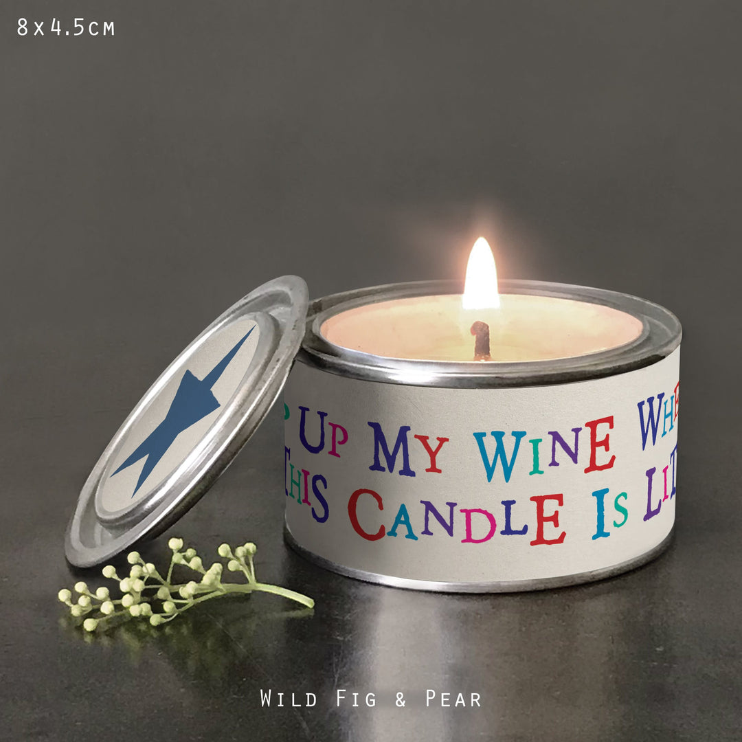 Word Candle Top Up My Wine | East of India Candles East of India Word Candle - Top Up My Wine