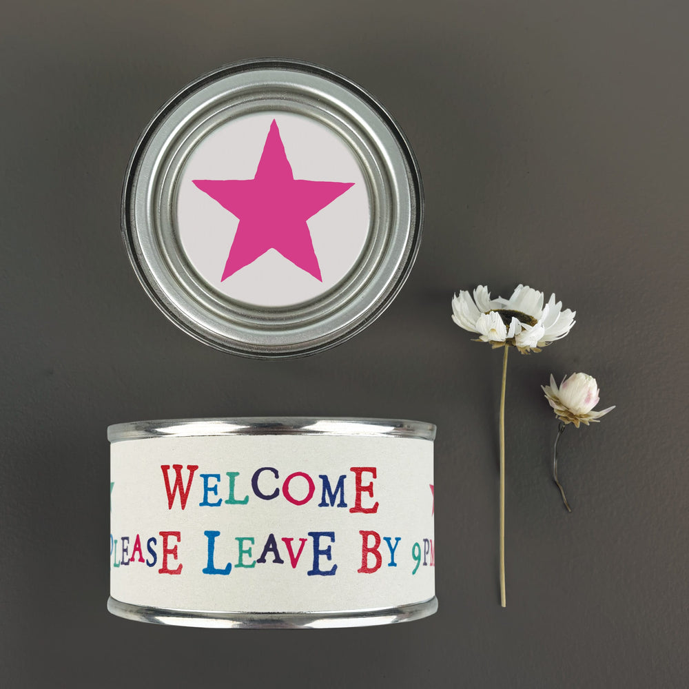 Word Candle Welcome Please Leave By 9pm | East of India Candles East of India Word Candle - Welcome... Please Leave By 9pm
