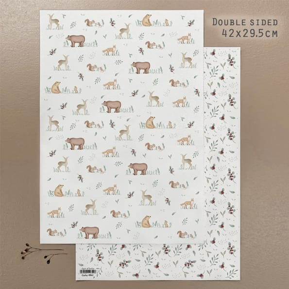 Wrapping Paper Sheet, Meadow Friends | East of India Gift Wrap East of India Wrapping Paper Sheet - Meadow Friends