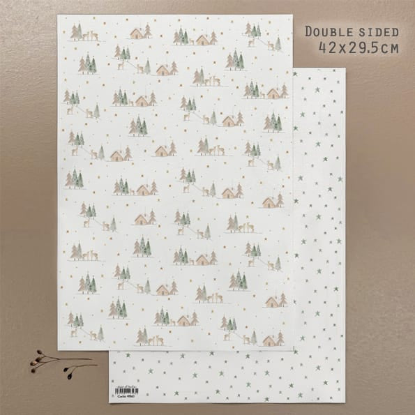 Wrapping Paper Sheet, Woodland Cottage | East of India Gift Wrap East of India Wrapping Paper Sheet - Woodland Cottage