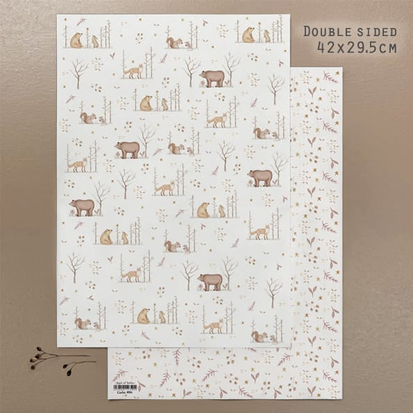 Wrapping Paper Sheet, Woodland Gathering | East of India Gift Wrap East of India Wrapping Paper Sheet - Woodland Gathering