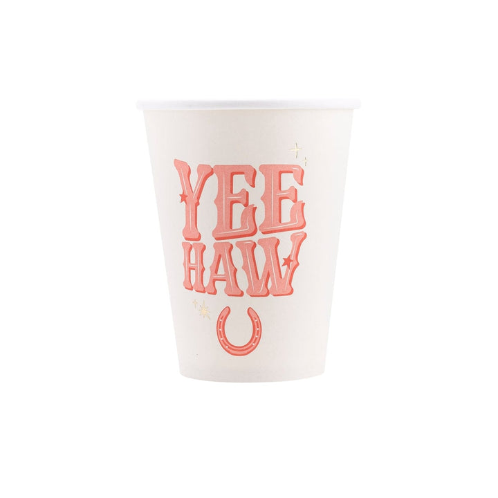 Yeehaw Cow Girl Party Paper Cups (pack of 8) Cow Girl Party Supplies Disposable Cups Yeehaw Cow Girl Party Paper Cups (pack of 8)