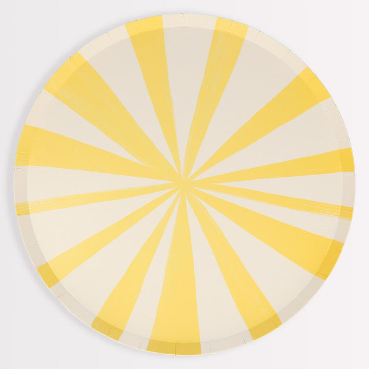 Yellow Stripe Dinner Party Plates x 8 | Meri Meri party plates Yellow Stripe Dinner Party Plates x 8