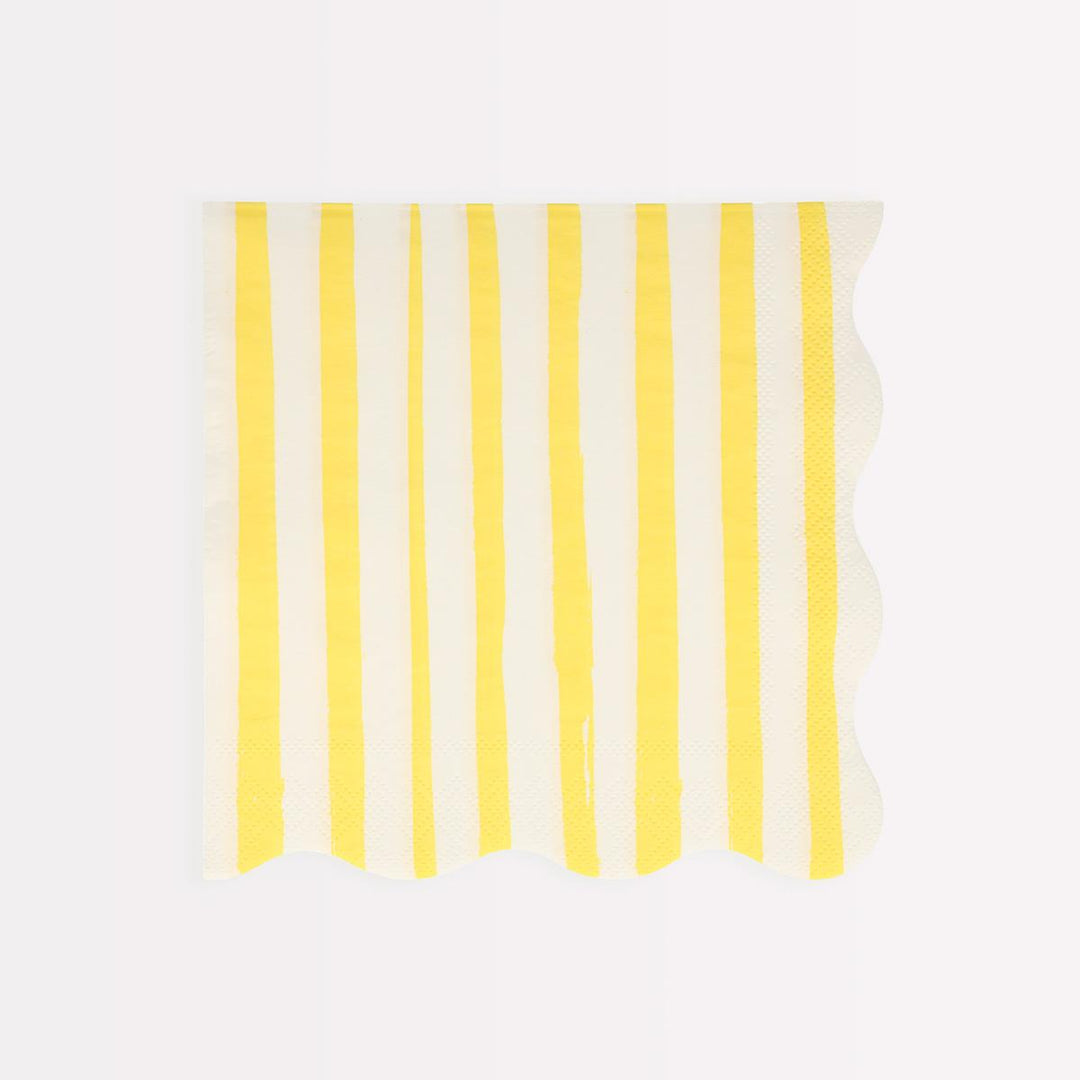 Yellow Stripe Large Party Napkins x 16 | Meri Meri party napkins Yellow Stripe Large Party Napkins x 16