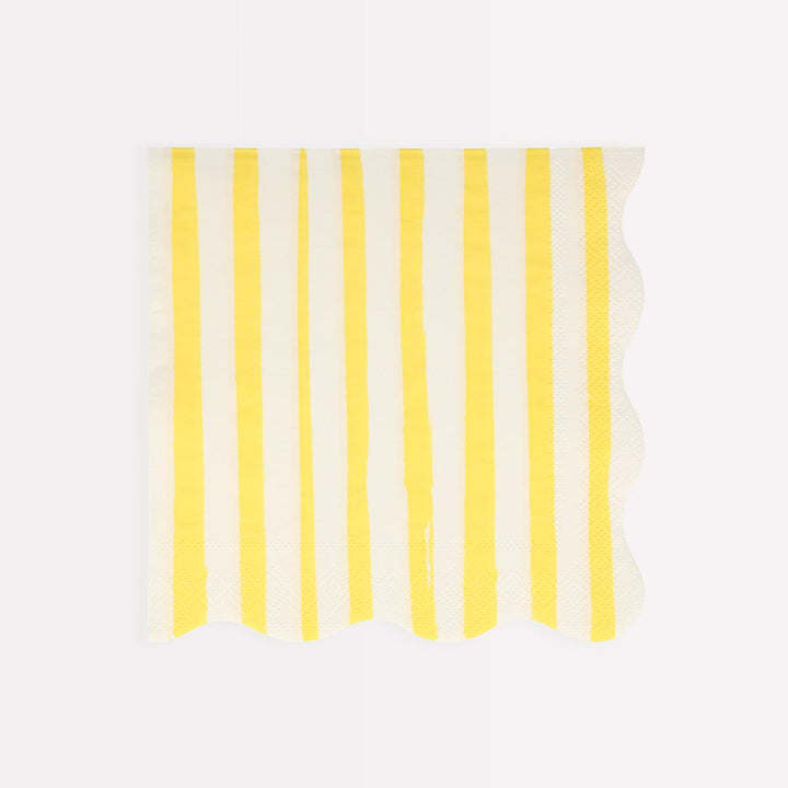 Yellow Stripe Large Party Napkins x 16 | Meri Meri party napkins Yellow Stripe Large Party Napkins x 16