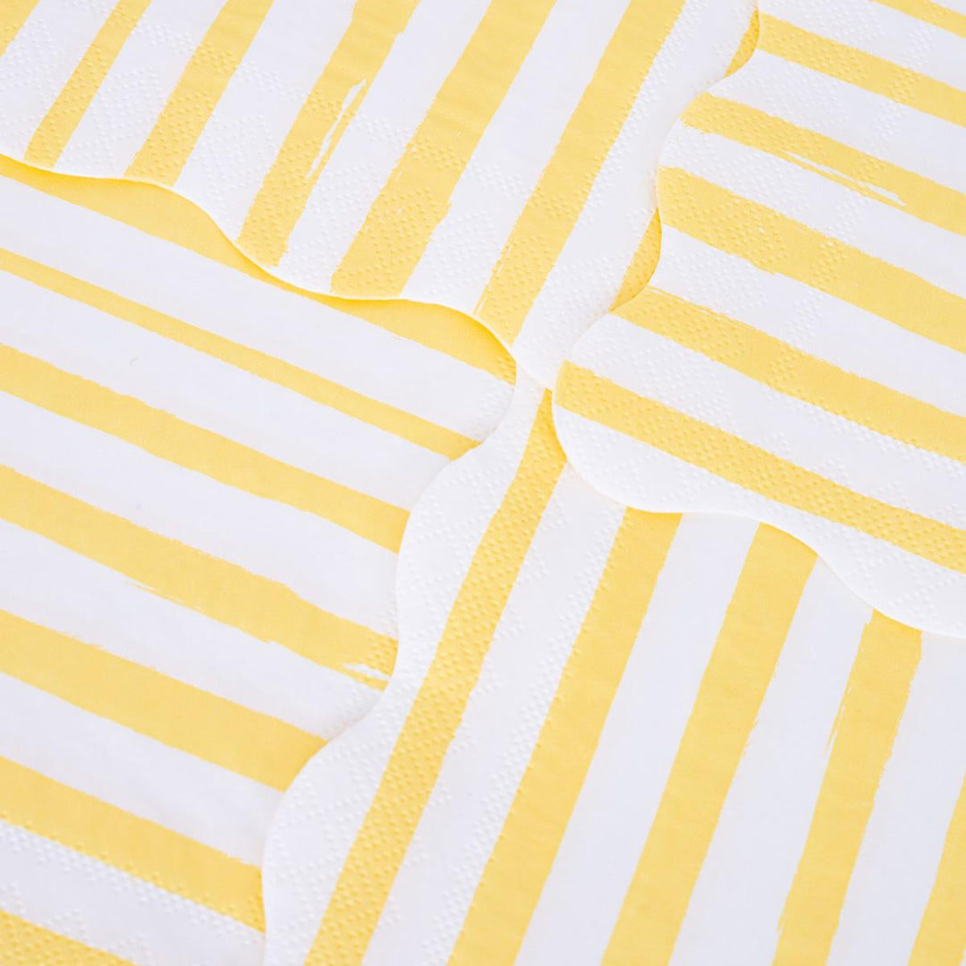 Yellow Stripe Small Party Napkins x 16 | Meri Meri party napkins Yellow Stripe Small Party Napkins x 16