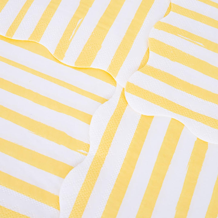 Yellow Stripe Small Party Napkins x 16 | Meri Meri party napkins Yellow Stripe Small Party Napkins x 16