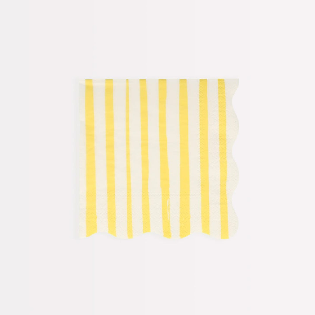 Yellow Stripe Small Party Napkins x 16 | Meri Meri party napkins Yellow Stripe Small Party Napkins x 16