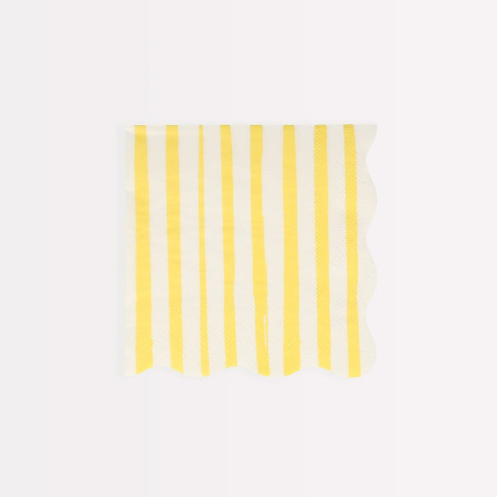 Yellow Stripe Small Party Napkins x 16 | Meri Meri party napkins Yellow Stripe Small Party Napkins x 16
