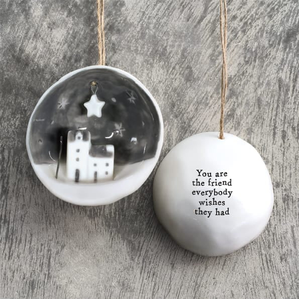 You Are the Friend Half Porcelain Bauble | East of India Bauble East of India Half Porcelain Bauble - You Are the Friend