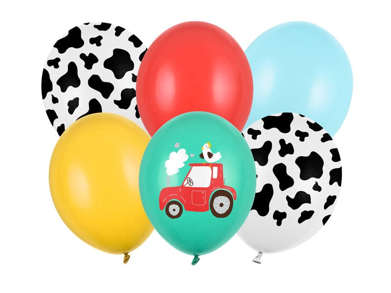 Balloons 12 inch Farmyard Assorted Latex Balloons - pack of 6