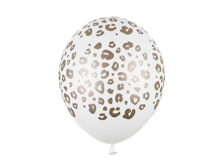 12 Inch Leopard Spots white latex balloons