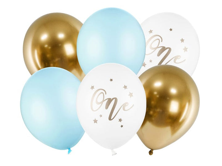 Balloons 12inch Pastel Blue ONE Assorted Latex Balloons x 6