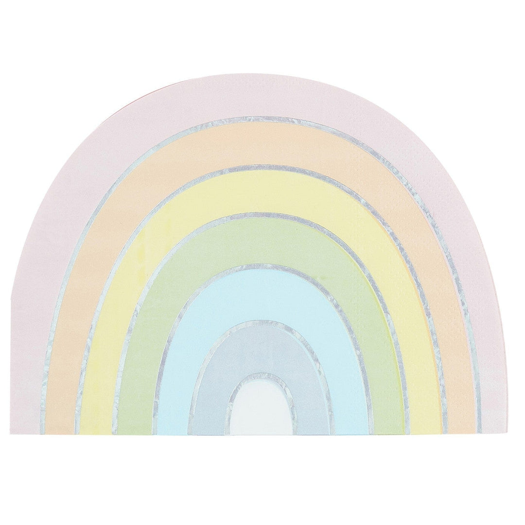 Paper Napkins 16 x Pastel and Iridescent Rainbow Napkins