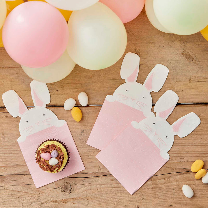 Paper Napkins 16 x Peeking Bunny Easter Napkins