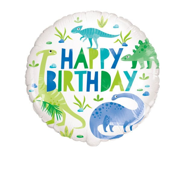 Balloons 18inch Happy Birthday Blue & Green Dinosaur Foil Balloon